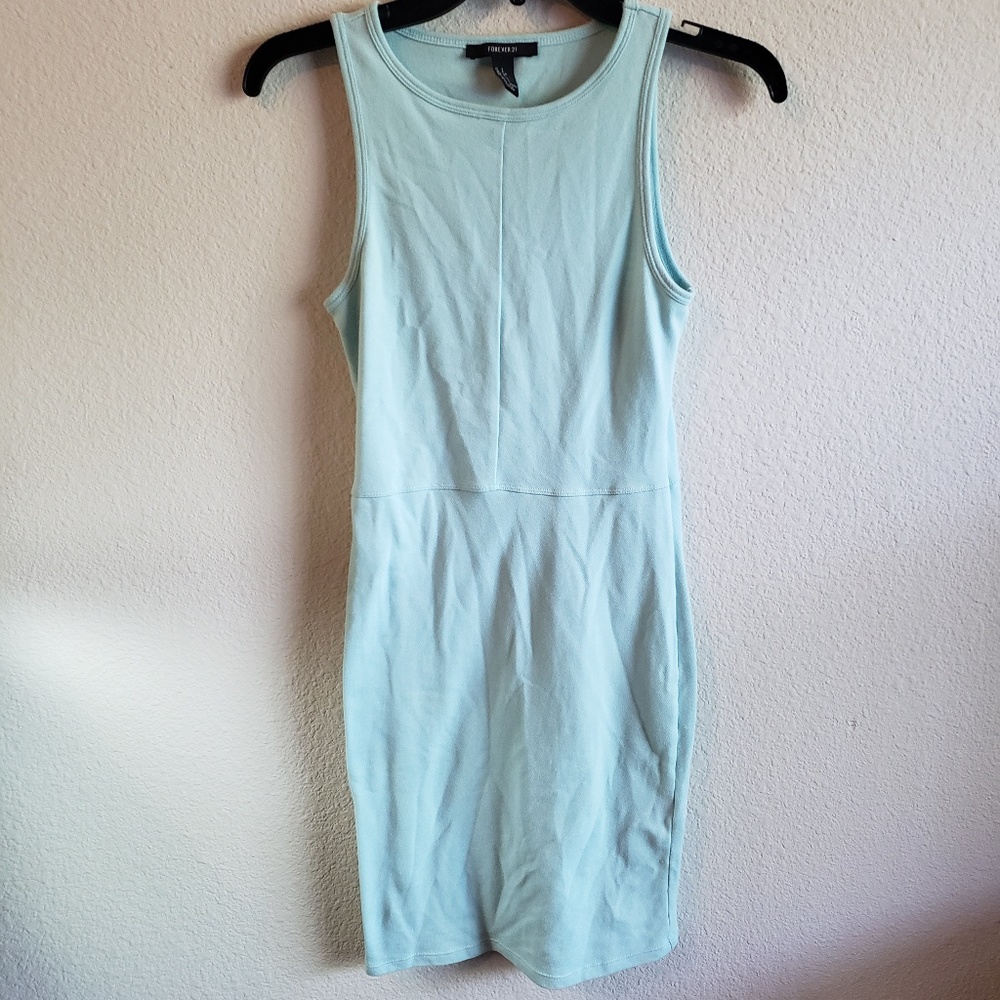FOREVER21 bodycon light blue dress